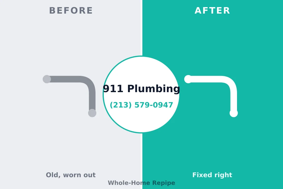 Before and after: plumbing repair Bevil Oaks, TX